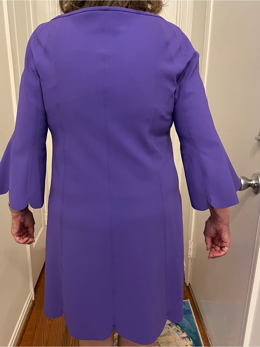Maria Pinto Scallop-Hem Mini Dress in Vibrant Purple - Picture 7 of 7